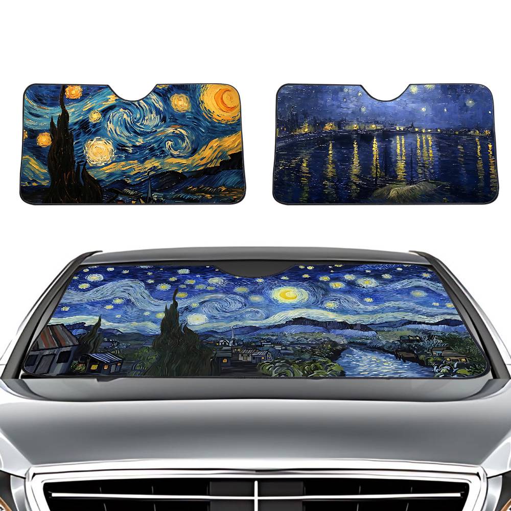 Car Accessories Outside - Starry Night V-Van G-Gogh Car SunShade