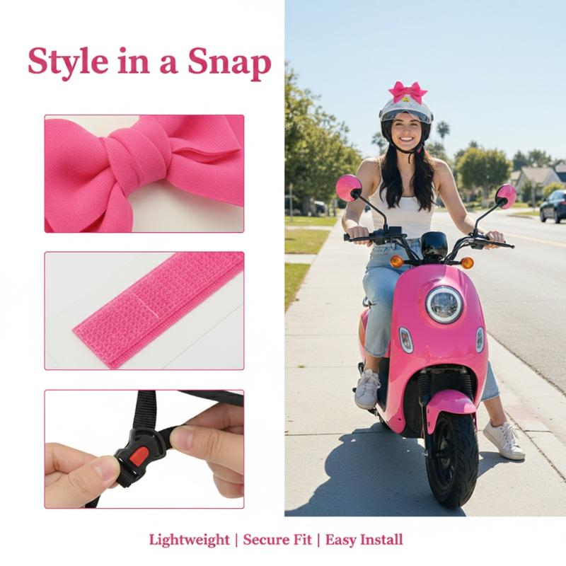 Car Accessories For Women - Motorcycle Helmet Bow Decoration Electric Bike