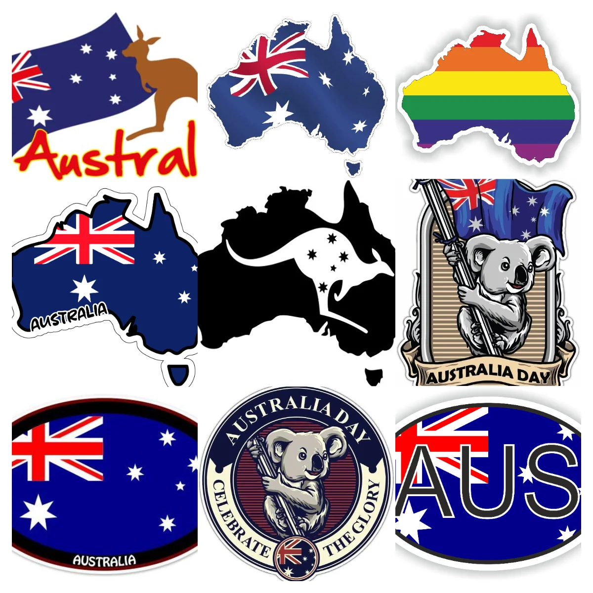 Car Accessories Australia - AUS Australia Flag Map Emblem Creative