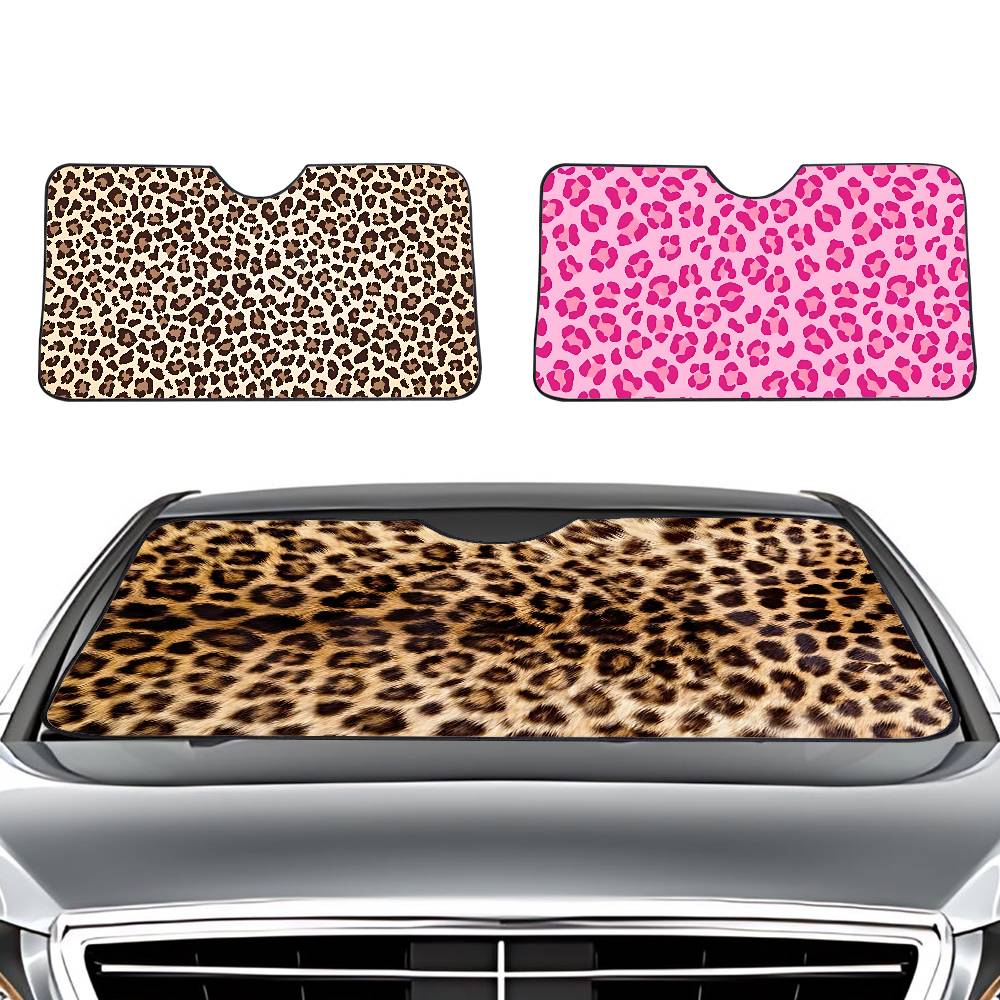 Car Accessories Outside - Animal Fur (Leopard Print) Car SunShade