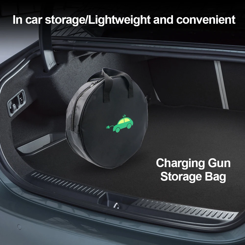Car Cable Organizer - Durable Round Car Charge Cable Storage