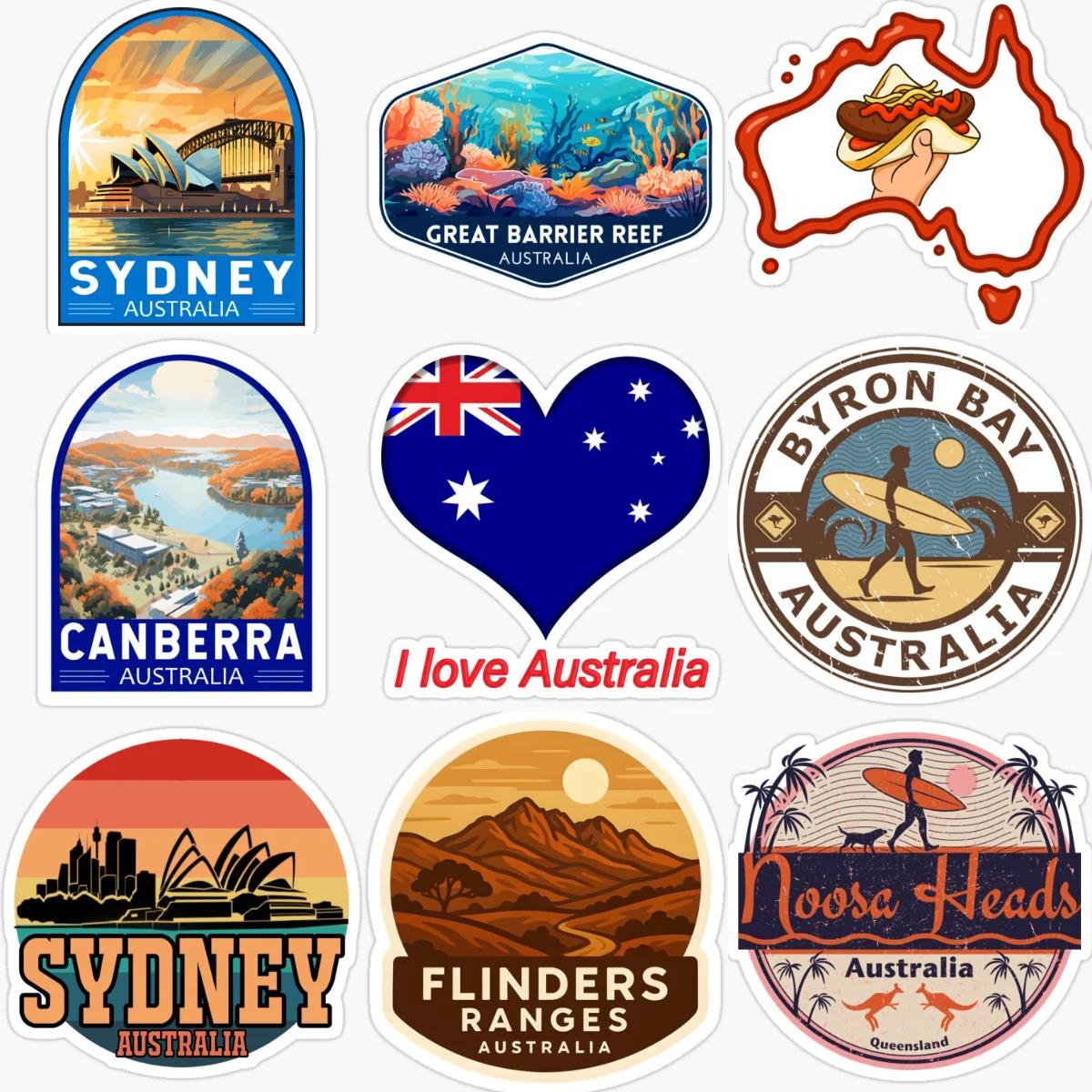 Car Accessories Australia - AUS Australia Flag Map Emblem Creative