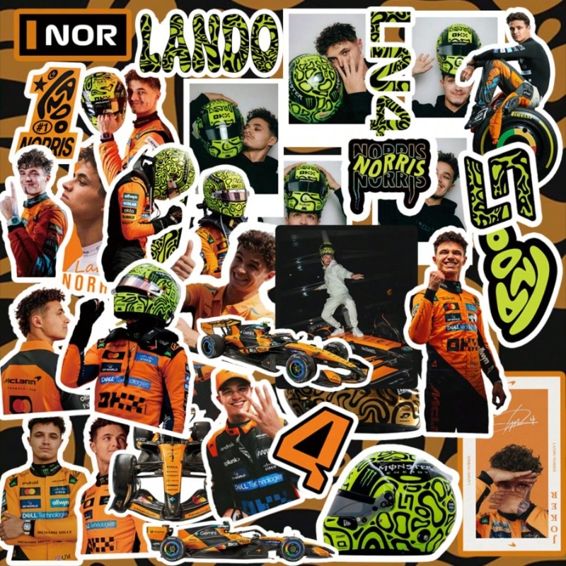 Car Accessories Outside - 59PCS Lando Norris racing-themed sticker set–Waterproof