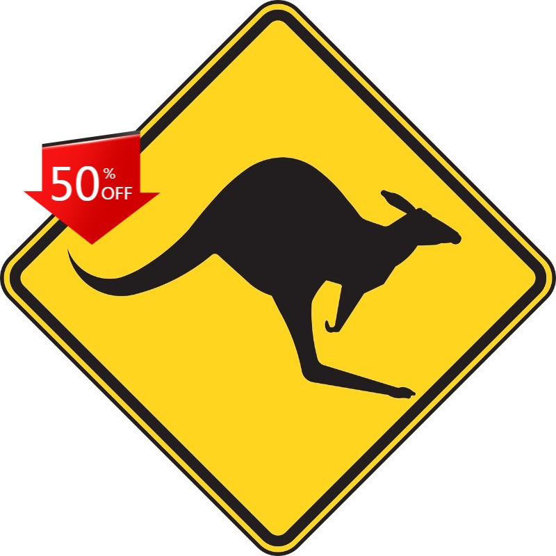 Car Accessories Australia - Kangaroo Sticker Crossing Sign Australia Outback