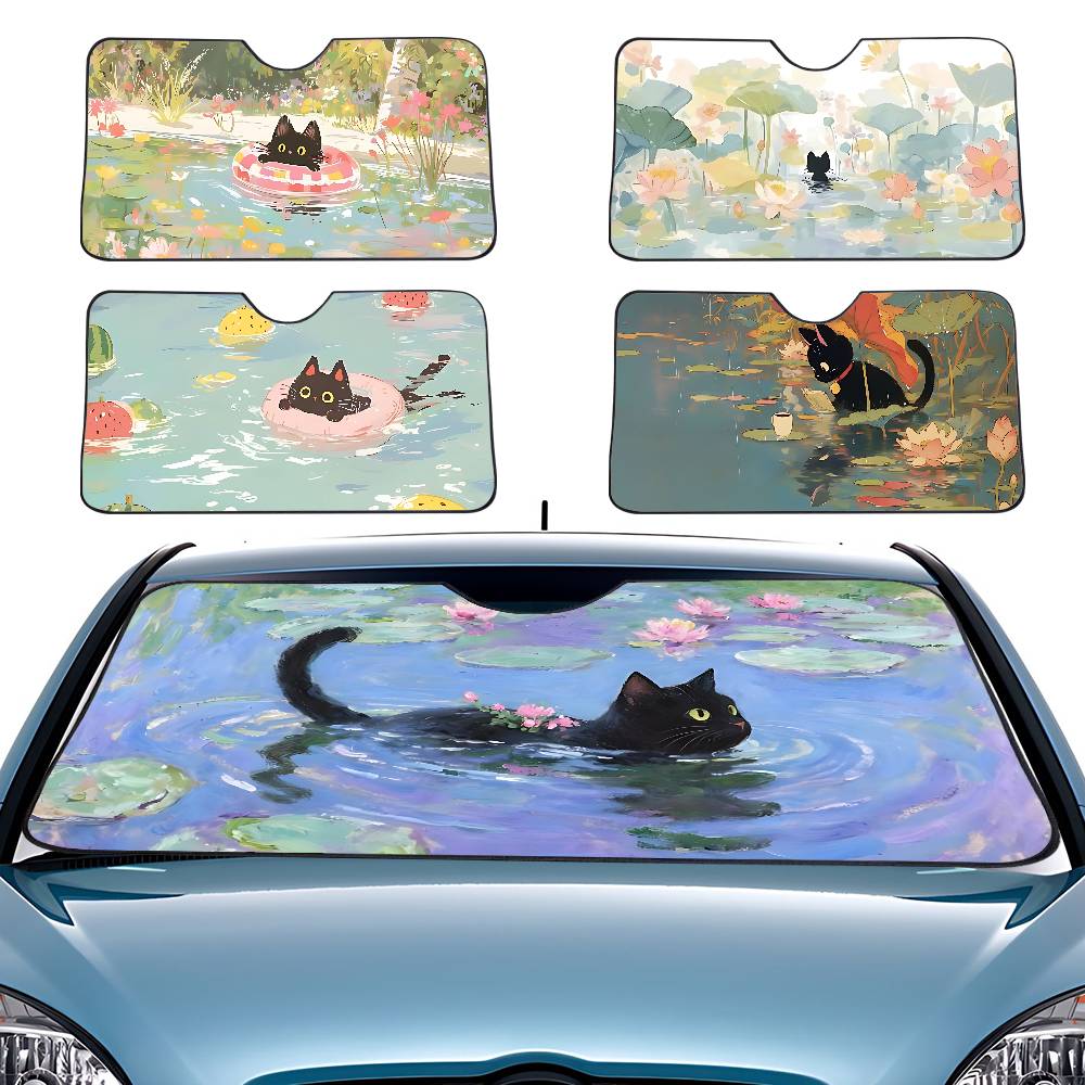 Car Accessories Outside - Cartoon Cat In Lotus Leaf Car
