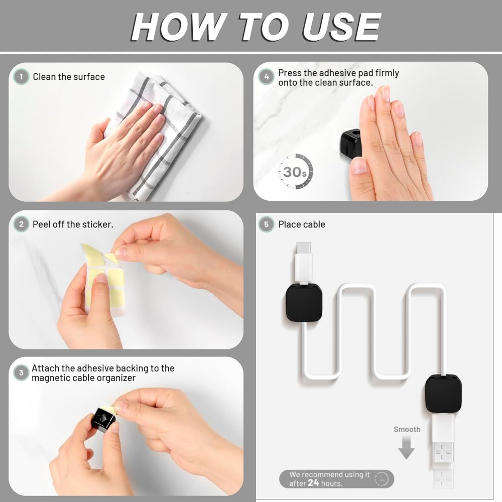 Magnetic Cable Clips for Cord  - đánh giá và giá Car Cable Organizer
