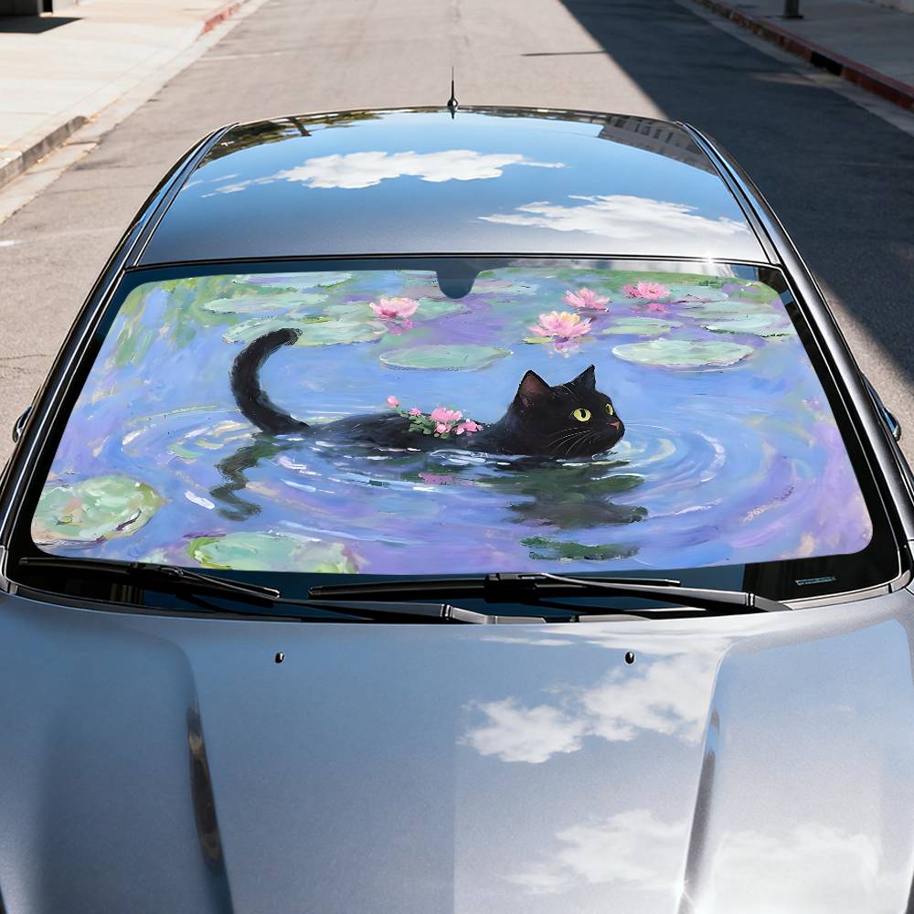 Cartoon Cat In Lotus Leaf Car  - đánh giá và giá Car Accessories Outside