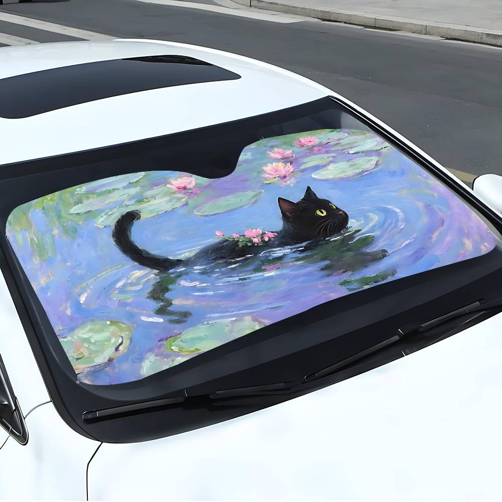 Cartoon Cat In Lotus Leaf Car  - đánh giá và giá Car Accessories Outside