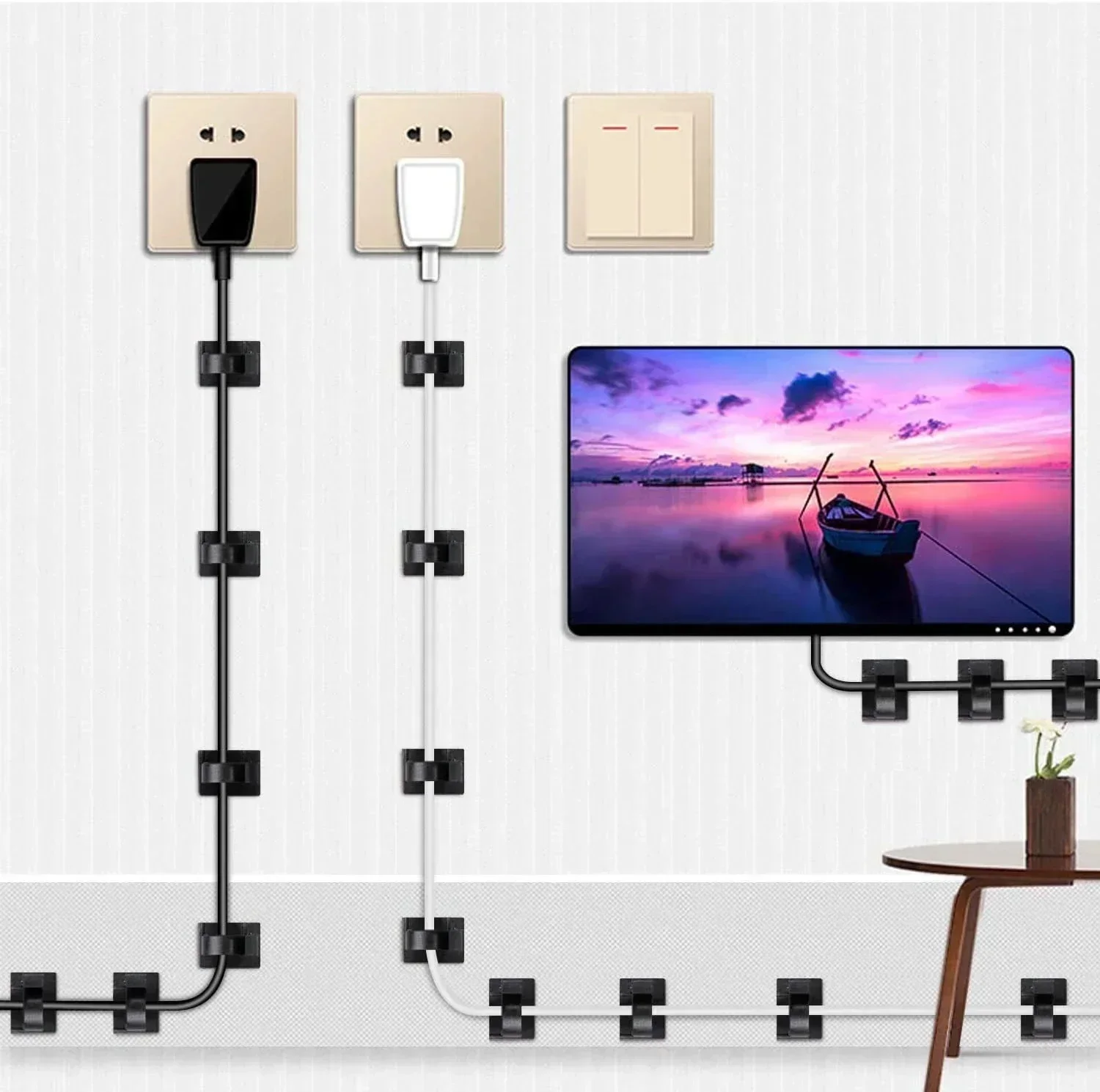 Adhesive USB Cable Organizer C - đánh giá và giá Car Cable Organizer