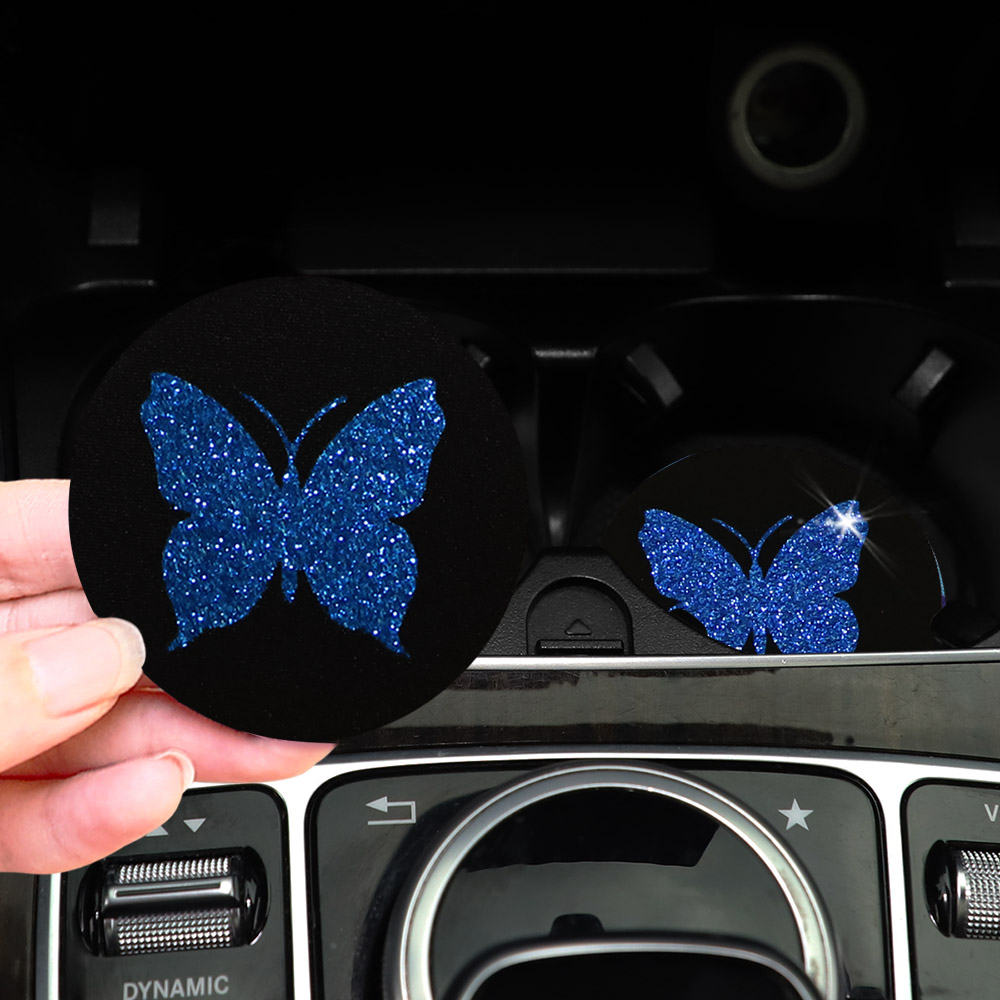 Two Cute Pink Butterflies Glit - đánh giá và giá Car Accessories For Women